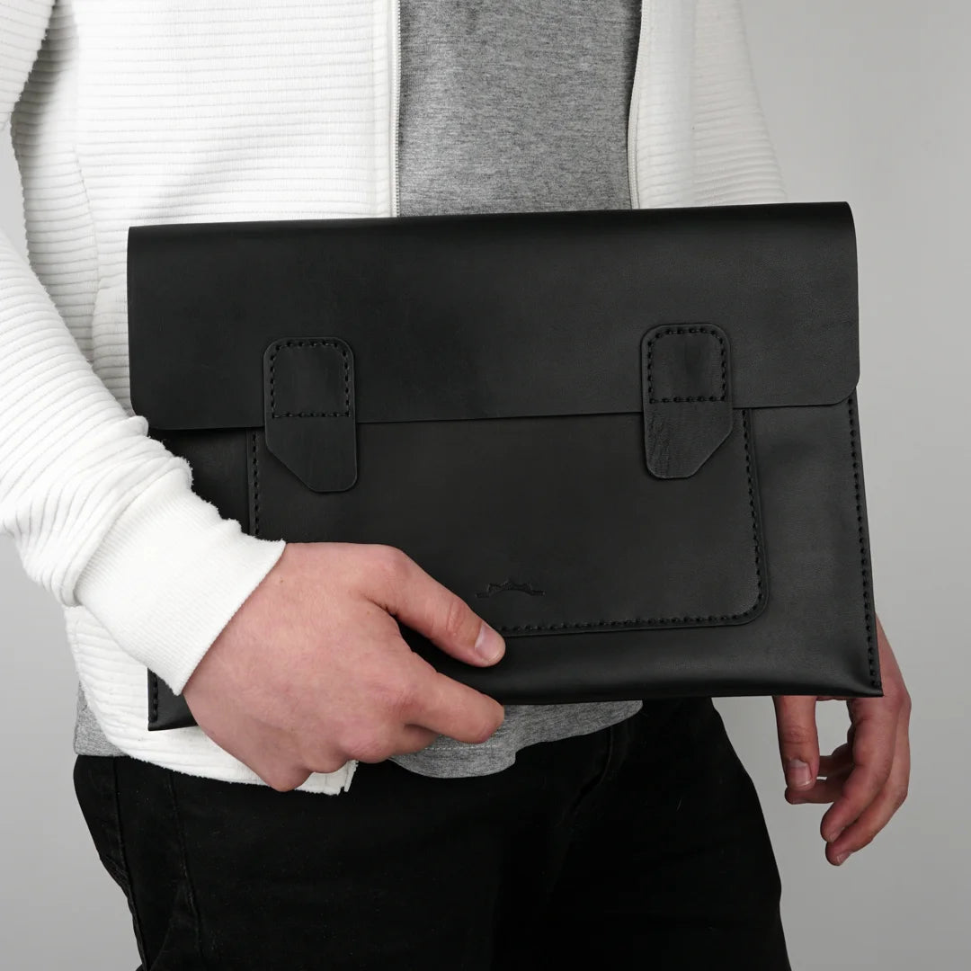 Folder Document Case –Black Genuine Calf Leather