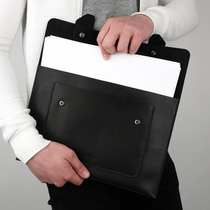 Folder Document Case –Black Genuine Calf Leather