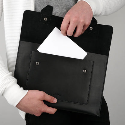 Folder Document Case –Black Genuine Calf Leather